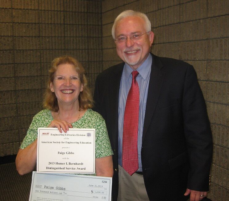 Paige Gibbs receiving Bernhardt Award with George Zajdel, ASTM International